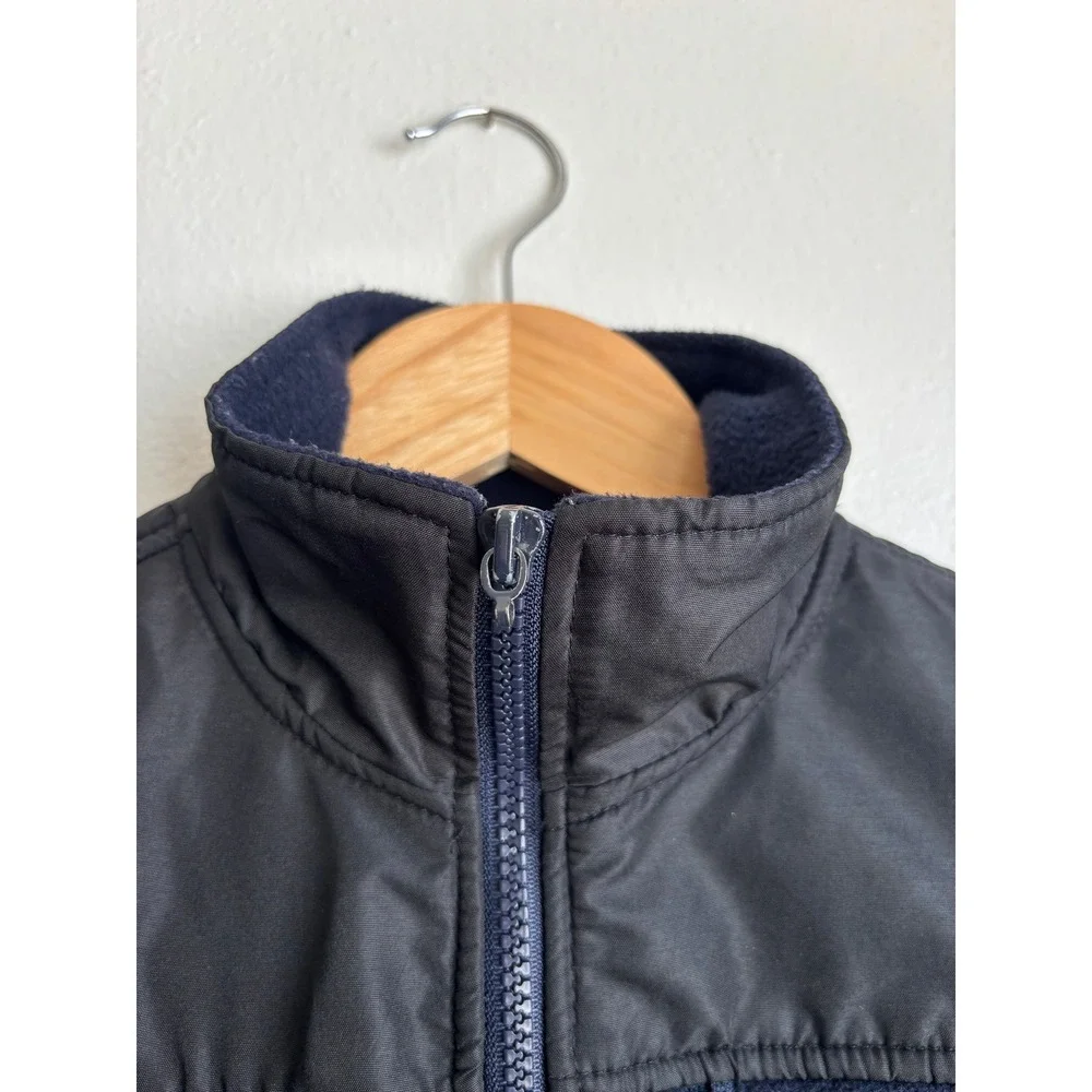 US Polo Assn Boys Navy Blue Fleece Mixed Media Zip Up‎ Jacket Size 5/6